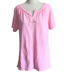 Talbots Size‎ S Pink Cotton Short Sleeve Top